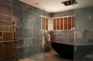 Bathroom design renovation modern black bath